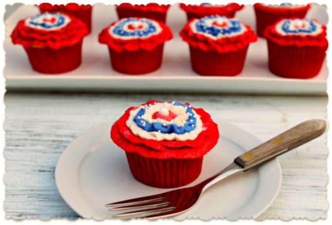 patriotic rosette cupcakes