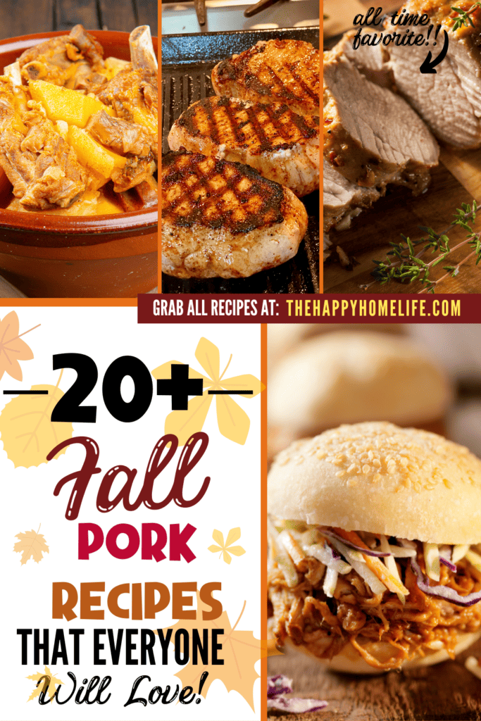 a collage photo of 
Fall-Pork-Recipes with text "
Fall-Pork-Recipes"
