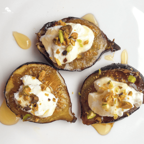 Honey-Roasted Figs with Labneh & Pistachios