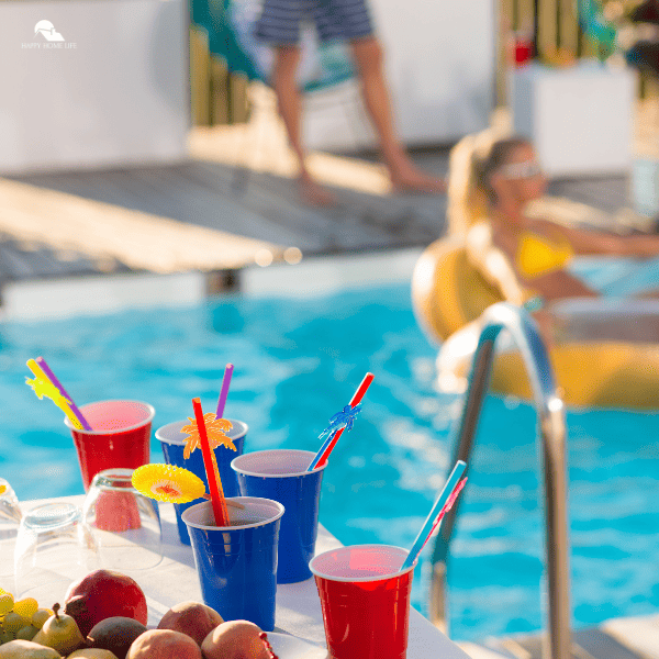 Young people having pool party