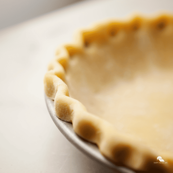 Close up photo of an uncooked pie crust