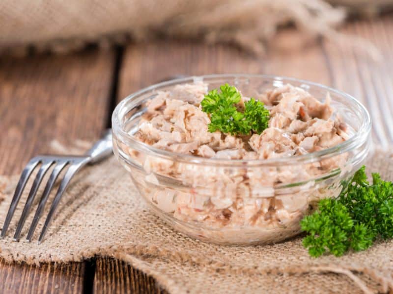 canned tuna in a bowl