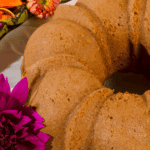 Close up of a pumpkin and spice pound cake