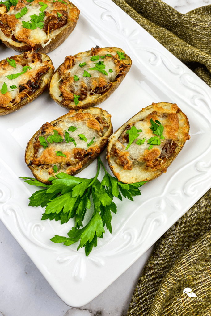 a pin-sized image of Baked Potato Skins – Classic Version