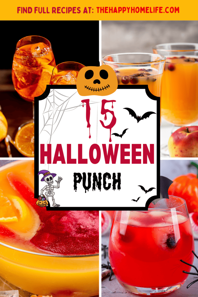 A collage image of Halloween Punch