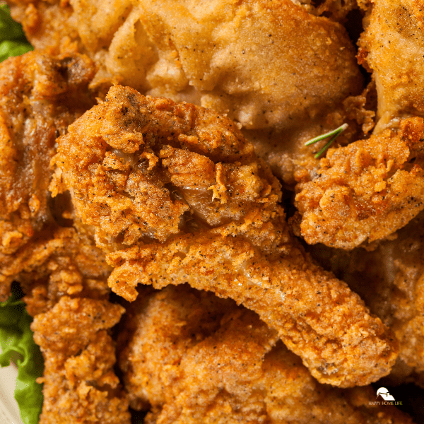 a close up image of fried chicken