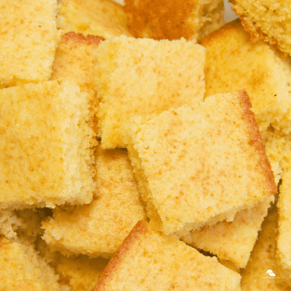 an image of piled cornbread slices