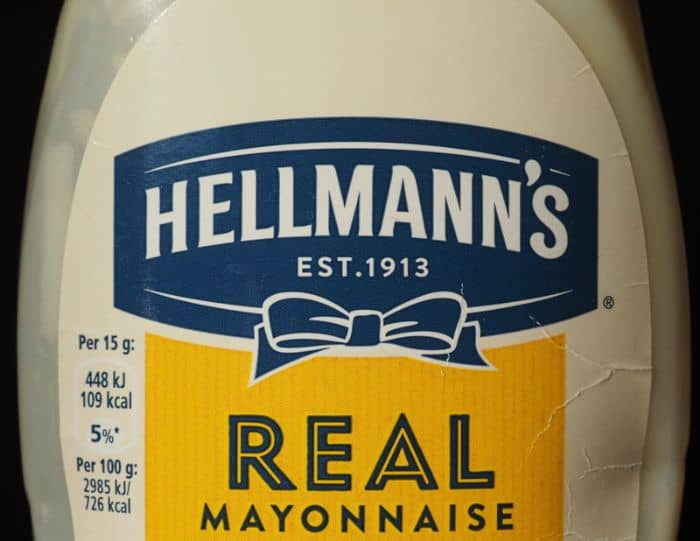 bottle of Hellman's mayonnaise
