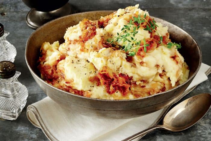 caramelized onion and apple mashed potatoes