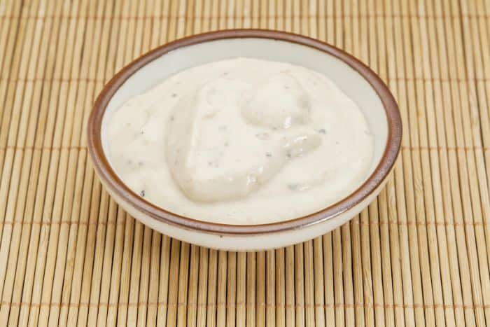 horseradish sauce in small bowl