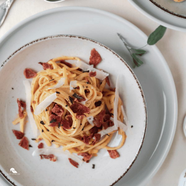 overview image of Browned Butter, Pumpkin, and Bacon Linguine