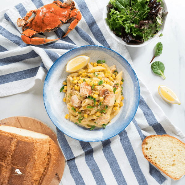 overview square image of Lump Crab and Corn Penne