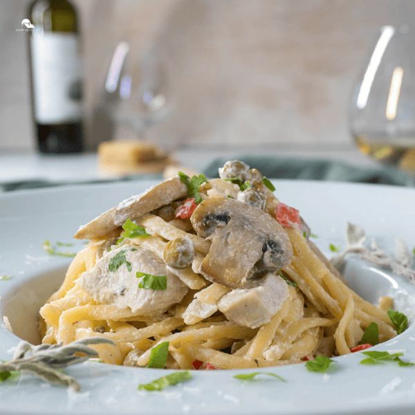 side view image of One Pot Turkey Tetrazzini