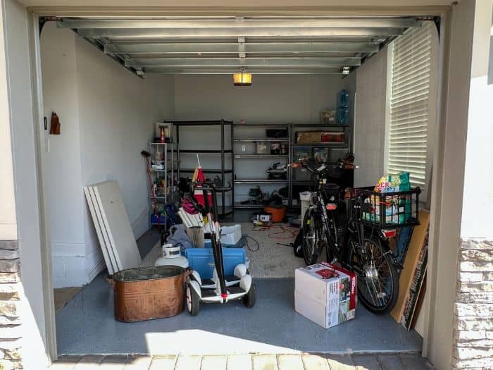messy garage that needs junk removal