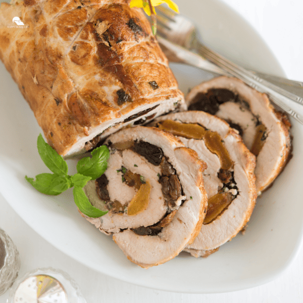 raisins stuffed pork rolls