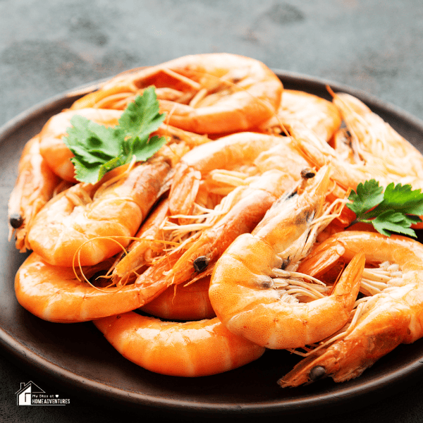 Shrimps Served on a Plate