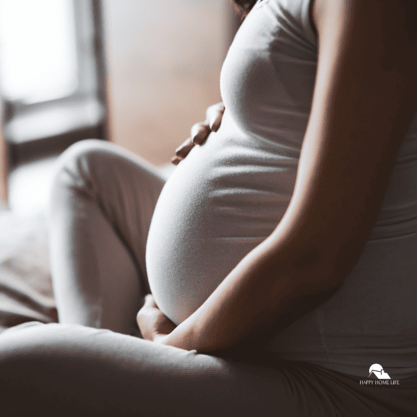 pregnant woman relaxing at home