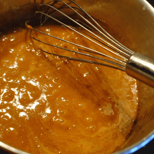 Brown gravy on stove.