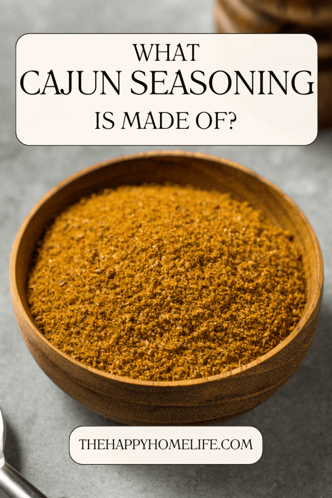 Organic Dry Cajun Spice Seasoning with text: "What Cajun Seasoning Is Made Of?"