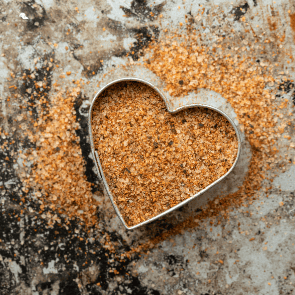 Cajun Seasoning with a heart shape