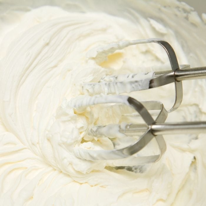 whipped cream on beaters