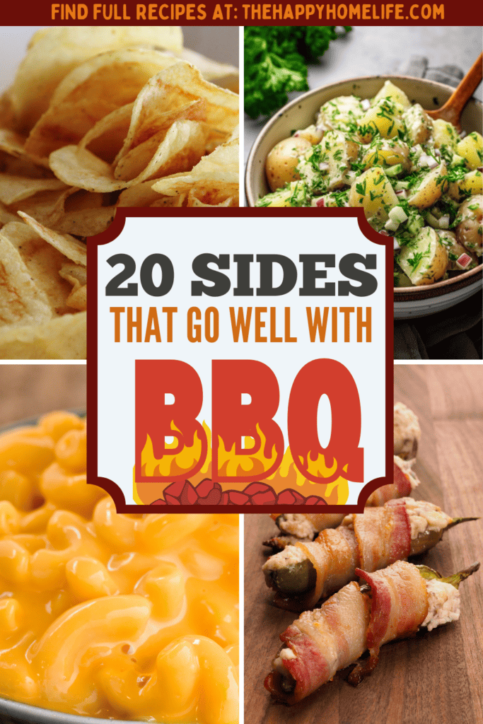 collage image of sides that go well with BBQ with text overlay