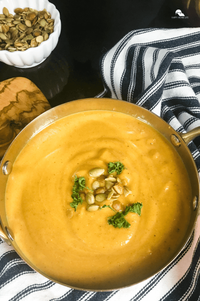 Slow Cooker Curried Butternut Squash Soup pin sized image