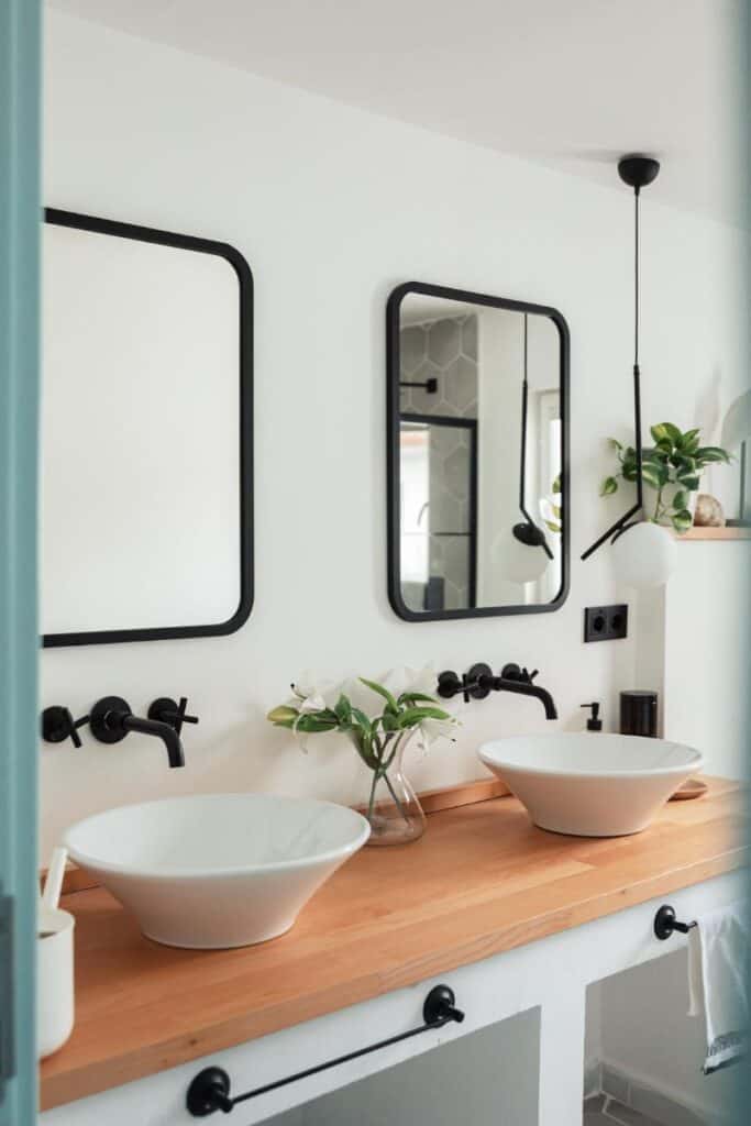 modern bathroom with 2 sinks