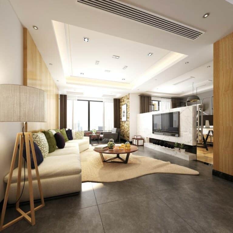 modern living room with lots of open space