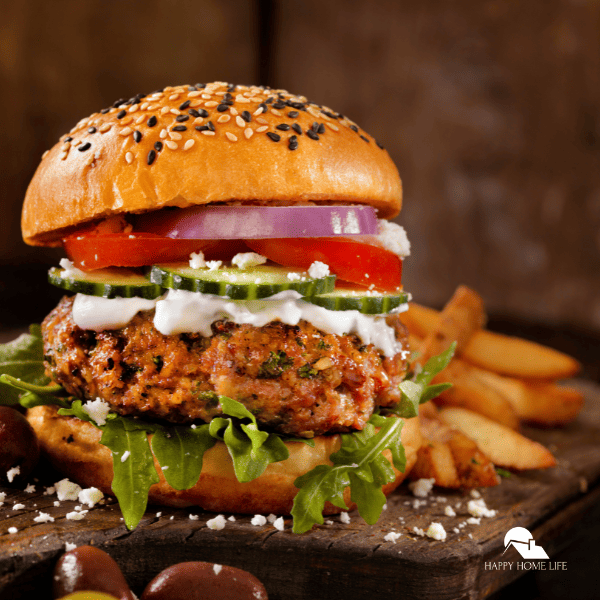 An image of Greek Lamb Burger.