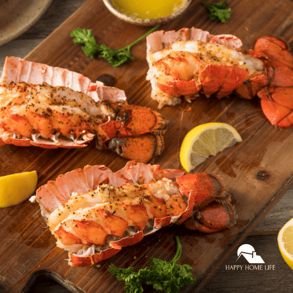 close up image of Lobster Tails Recipe with Garlic Lemon Butter