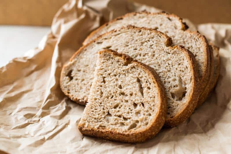 slices of freshly baked sourdough bread