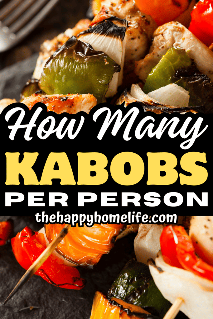 An image of Kabobs with text " How many kabobs per person"