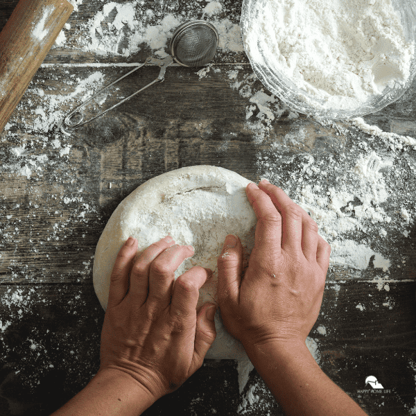 Woman making bread 