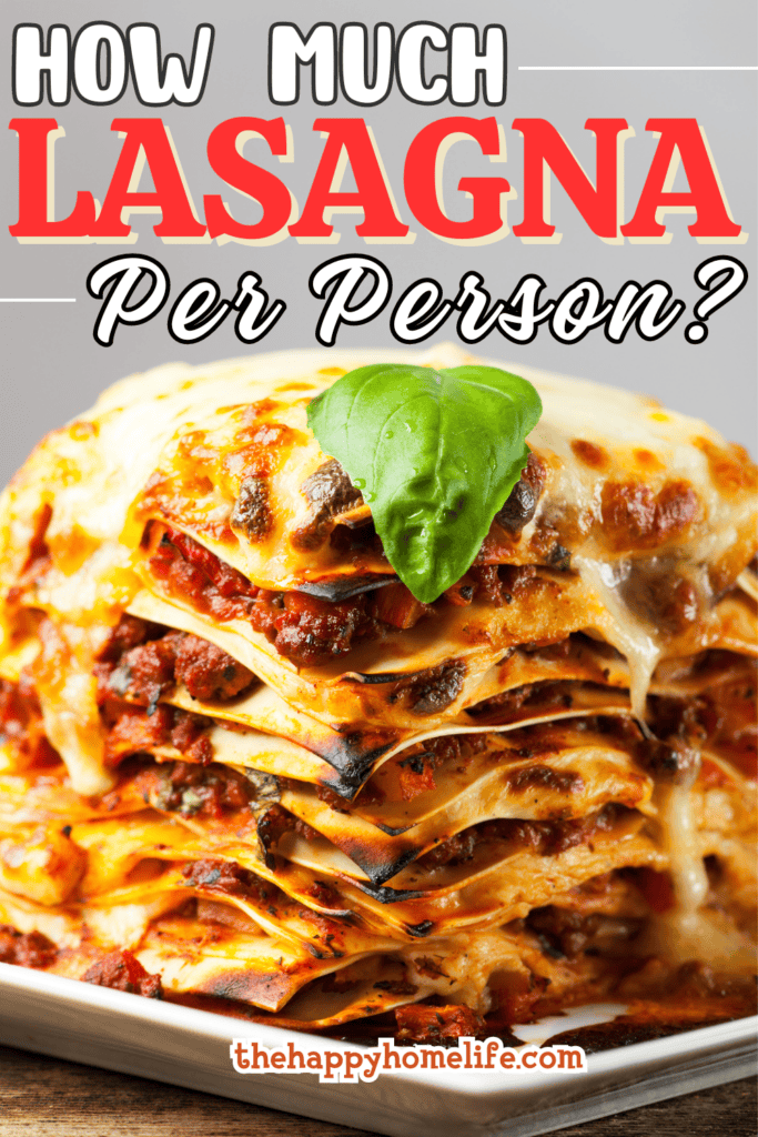 an image of lasagna with text overlay
