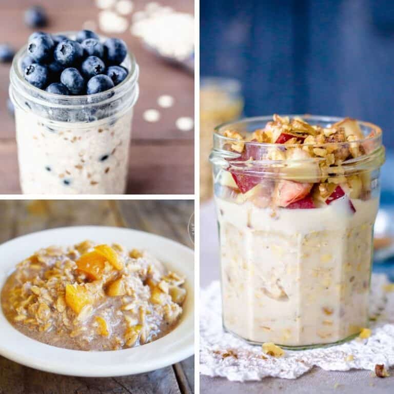 three summer oatmeal recipes in a collage