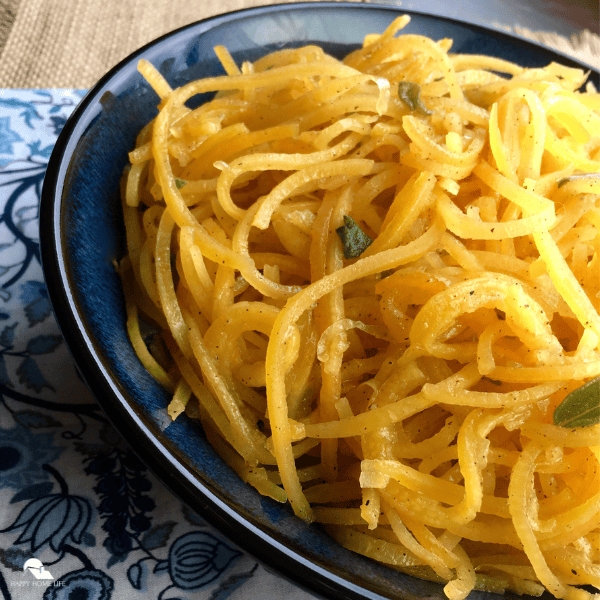 A side image of butternut squash noodles.