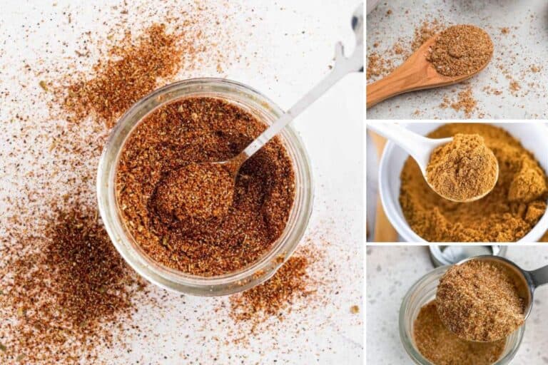 wide collage of homemade seasoning blends